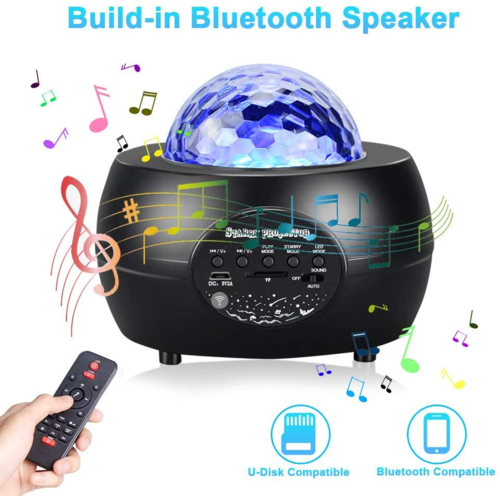 Proyector LED de luz nocturna de cielo estrellado con altavoz inalámbrico Bluetooth